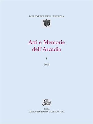 cover image of Atti e Memorie dell'Arcadia, 8 (2019)